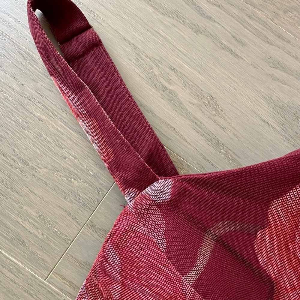 Hutch Burgundy Floral Tiered Maxi Dress, hemmed to midi length - Picture 7 of 12